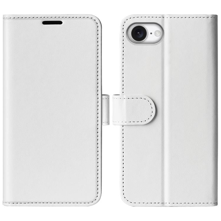 For iPhone 16e R64 Texture Horizontal Flip Leather Phone Case(White) - iPhone 16e Cases by buy2fix | Online Shopping UK | buy2fix