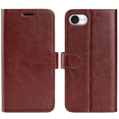For iPhone 16e R64 Texture Horizontal Flip Leather Phone Case(Brown) - iPhone 16e Cases by buy2fix | Online Shopping UK | buy2fix