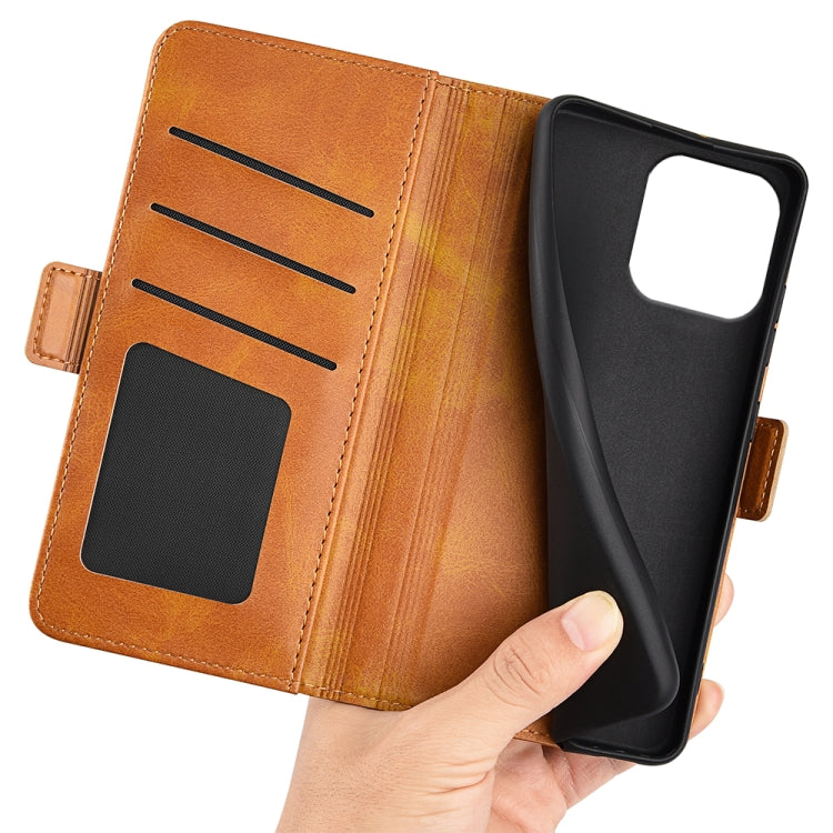 For iPhone 16 Pro Dual-side Magnetic Buckle Horizontal Flip Leather Phone Case(Yellow) by buy2fix