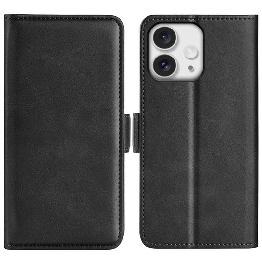 For iPhone 16 Pro Max Dual-side Magnetic Buckle Horizontal Flip Leather Phone Case(Black) by buy2fix