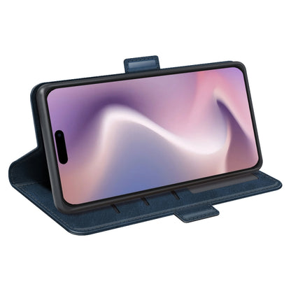 For iPhone 16 Pro Max Dual-side Magnetic Buckle Horizontal Flip Leather Phone Case(Dark Blue) by buy2fix