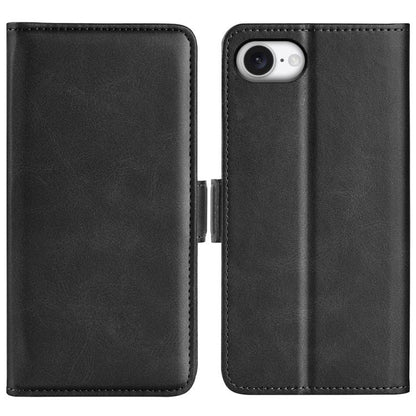 For iPhone 16e Dual-side Magnetic Buckle Horizontal Flip Leather Phone Case(Black) - iPhone 16e Cases by buy2fix | Online Shopping UK | buy2fix