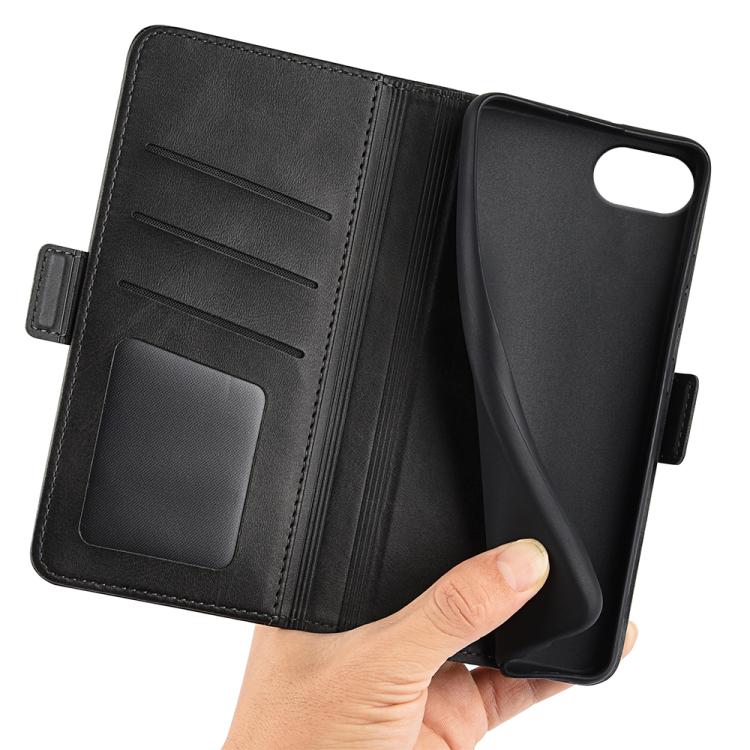 For iPhone 16e Dual-side Magnetic Buckle Horizontal Flip Leather Phone Case(Black) - iPhone 16e Cases by buy2fix | Online Shopping UK | buy2fix