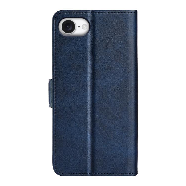 For iPhone 16e Dual-side Magnetic Buckle Horizontal Flip Leather Phone Case(Dark Blue) - iPhone 16e Cases by buy2fix | Online Shopping UK | buy2fix
