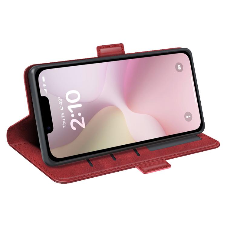 For iPhone 16e Dual-side Magnetic Buckle Horizontal Flip Leather Phone Case(Red) - iPhone 16e Cases by buy2fix | Online Shopping UK | buy2fix
