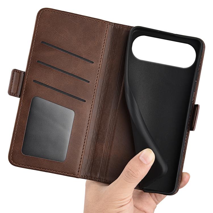 For iPhone Air Dual-side Magnetic Buckle Horizontal Flip Leather Phone Case(Brown) - iPhone Air Cases by buy2fix | Online Shopping UK | buy2fix