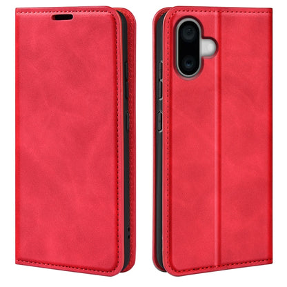 For iPhone 16 Pro Retro-skin Magnetic Suction Leather Phone Case(Red) by buy2fix