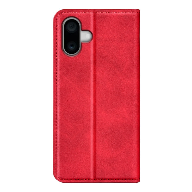 For iPhone 16 Pro Retro-skin Magnetic Suction Leather Phone Case(Red) by buy2fix