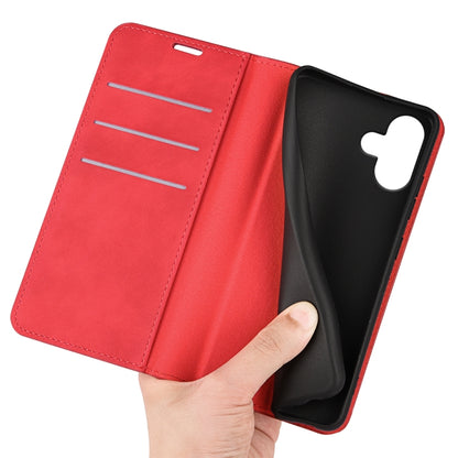For iPhone 16 Pro Retro-skin Magnetic Suction Leather Phone Case(Red) by buy2fix