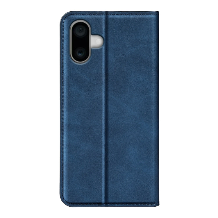 For iPhone 16 Plus Retro-skin Magnetic Suction Leather Phone Case(Dark Blue) - iPhone 16 Plus Cases by buy2fix | Online Shopping UK | buy2fix