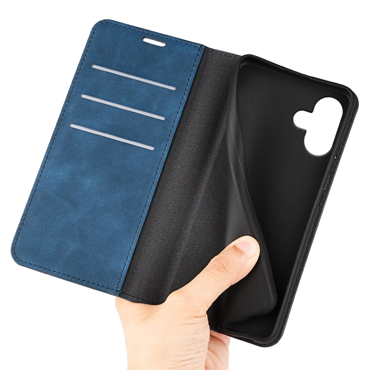 For iPhone 16 Plus Retro-skin Magnetic Suction Leather Phone Case(Dark Blue) - iPhone 16 Plus Cases by buy2fix | Online Shopping UK | buy2fix