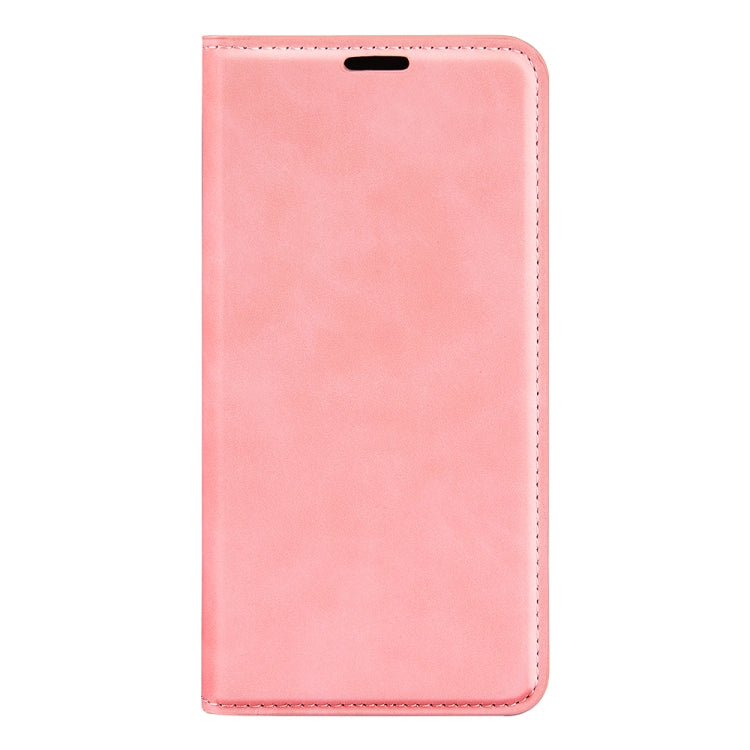For iPhone 16 Plus Retro-skin  Magnetic Suction Leather Phone Case(Pink) - iPhone 16 Plus Cases by buy2fix | Online Shopping UK | buy2fix