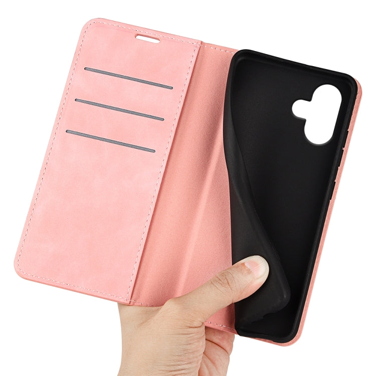 For iPhone 16 Plus Retro-skin  Magnetic Suction Leather Phone Case(Pink) - iPhone 16 Plus Cases by buy2fix | Online Shopping UK | buy2fix