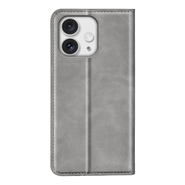 For iPhone 16 Pro Max Retro-skin Magnetic Suction Leather Phone Case(Grey) by buy2fix