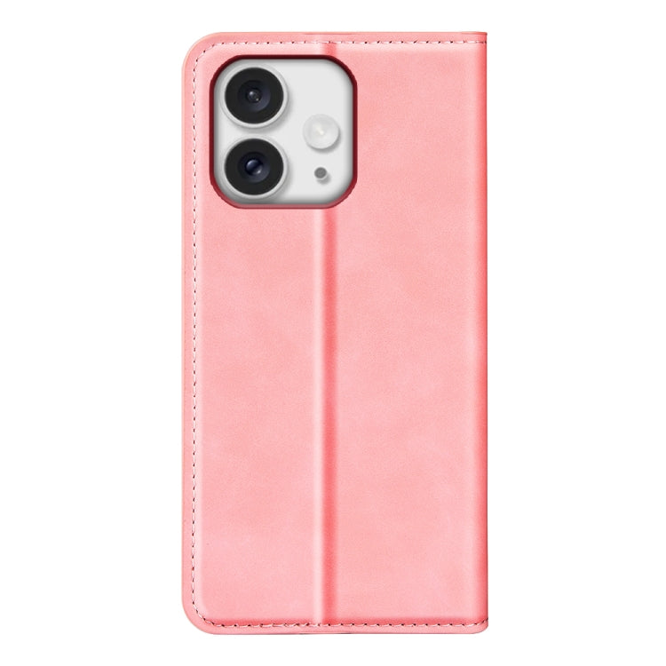 For iPhone 16 Pro Max Retro-skin Magnetic Suction Leather Phone Case(Pink) by buy2fix
