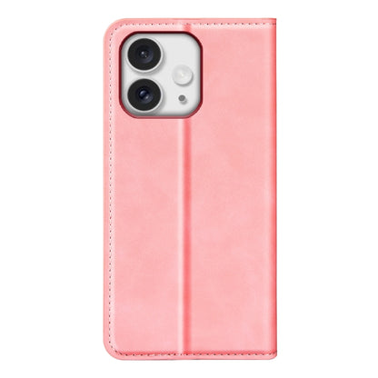 For iPhone 16 Pro Max Retro-skin Magnetic Suction Leather Phone Case(Pink) by buy2fix