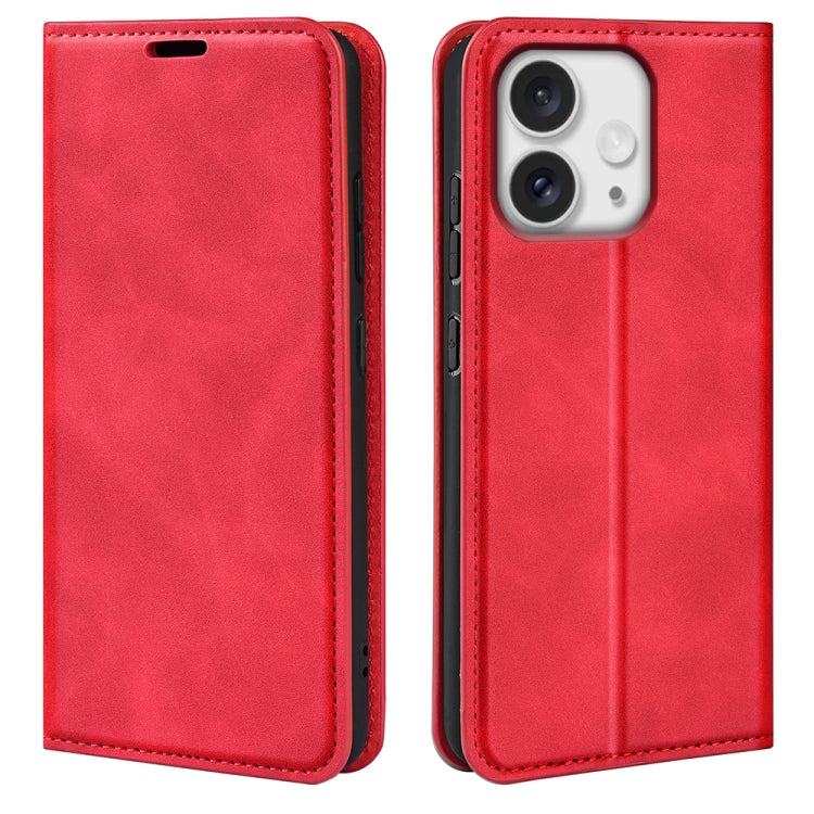 For iPhone 16 Pro Max Retro-skin Magnetic Suction Leather Phone Case(Red) by buy2fix