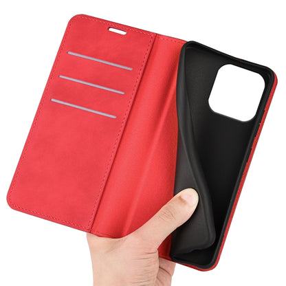 For iPhone 16 Pro Max Retro-skin Magnetic Suction Leather Phone Case(Red) by buy2fix