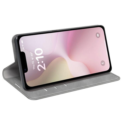 For iPhone 16e Retro-skin Magnetic Suction Leather Phone Case(Grey) - iPhone 16e Cases by buy2fix | Online Shopping UK | buy2fix