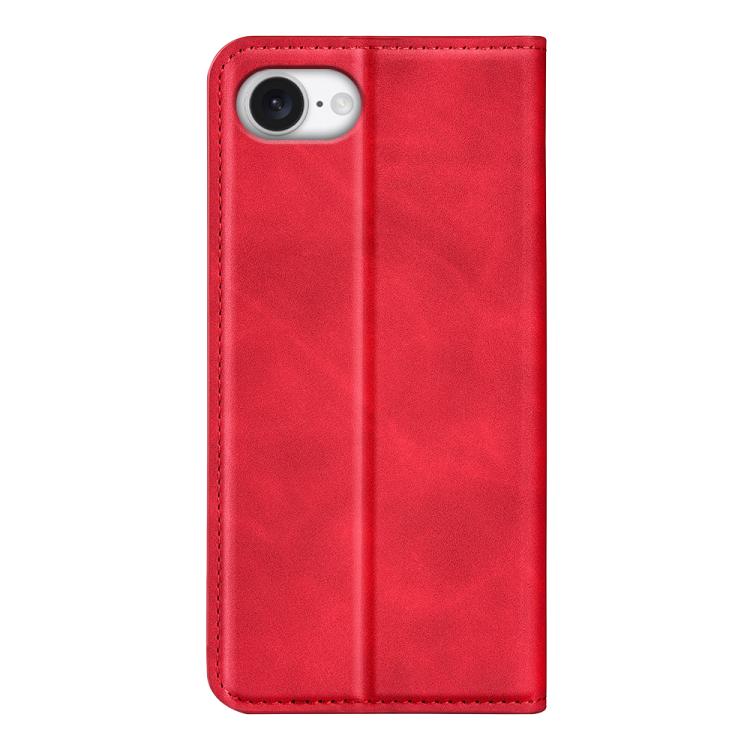 For iPhone 16e Retro-skin  Magnetic Suction Leather Phone Case(Red) - iPhone 16e Cases by buy2fix | Online Shopping UK | buy2fix