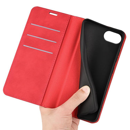 For iPhone 16e Retro-skin  Magnetic Suction Leather Phone Case(Red) - iPhone 16e Cases by buy2fix | Online Shopping UK | buy2fix