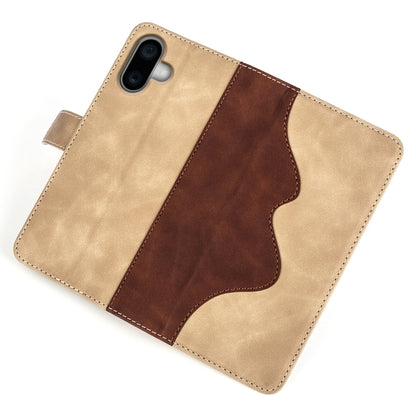 For iPhone 16 Plus Stitching Horizontal Flip Leather Phone Case(Yellow) - iPhone 16 Plus Cases by buy2fix | Online Shopping UK | buy2fix