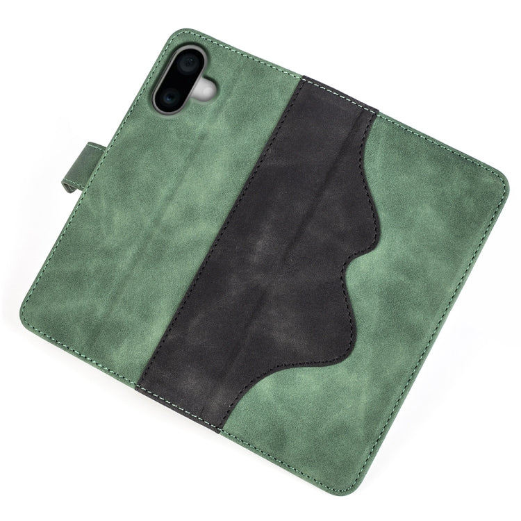 For iPhone 16 Plus Stitching Horizontal Flip Leather Phone Case(Green) - iPhone 16 Plus Cases by buy2fix | Online Shopping UK | buy2fix