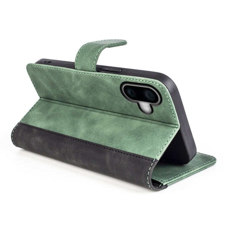 For iPhone 16 Plus Stitching Horizontal Flip Leather Phone Case(Green) - iPhone 16 Plus Cases by buy2fix | Online Shopping UK | buy2fix