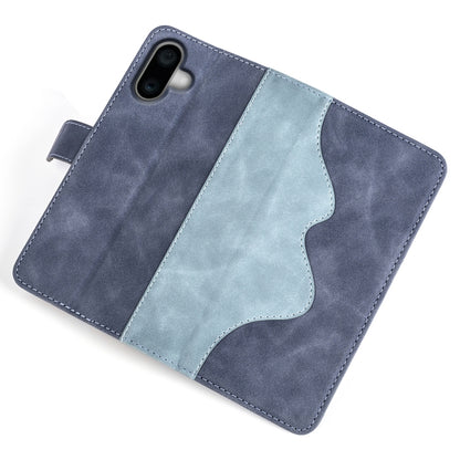 For iPhone 16 Plus Stitching Horizontal Flip Leather Phone Case(Blue) - iPhone 16 Plus Cases by buy2fix | Online Shopping UK | buy2fix