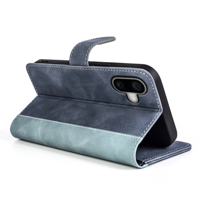 For iPhone 16 Plus Stitching Horizontal Flip Leather Phone Case(Blue) - iPhone 16 Plus Cases by buy2fix | Online Shopping UK | buy2fix