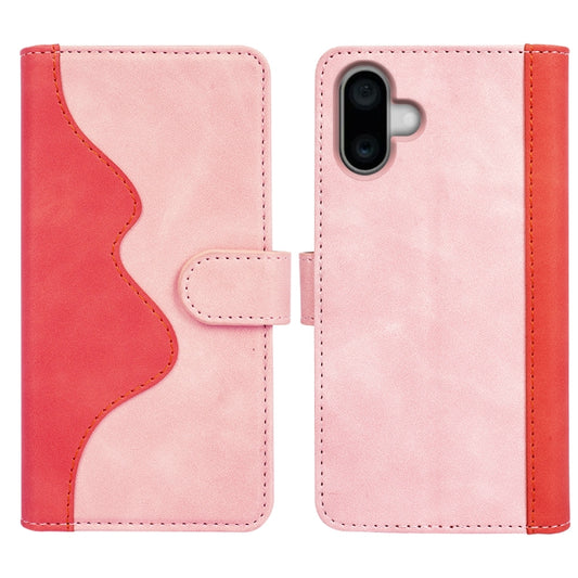 For iPhone 16 Plus Stitching Horizontal Flip Leather Phone Case(Red) - iPhone 16 Plus Cases by buy2fix | Online Shopping UK | buy2fix