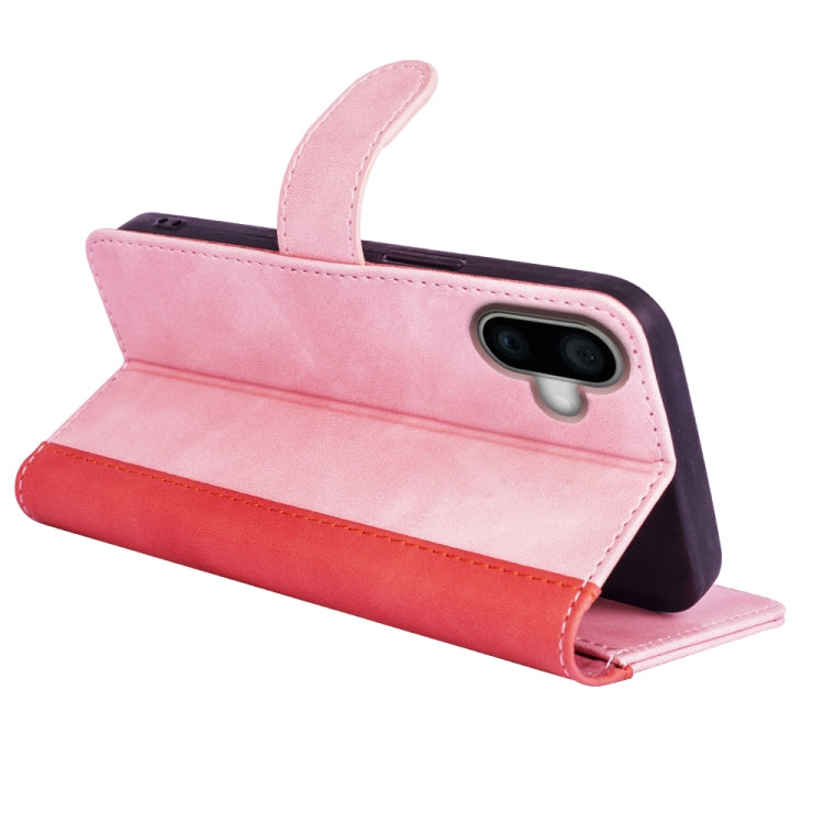 For iPhone 16 Plus Stitching Horizontal Flip Leather Phone Case(Red) - iPhone 16 Plus Cases by buy2fix | Online Shopping UK | buy2fix
