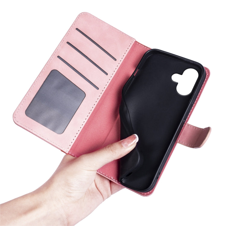For iPhone 16 Plus Stitching Horizontal Flip Leather Phone Case(Red) - iPhone 16 Plus Cases by buy2fix | Online Shopping UK | buy2fix