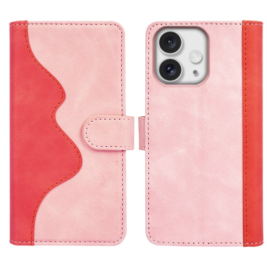 For iPhone 16 Pro Stitching Horizontal Flip Leather Phone Case(Red) by buy2fix