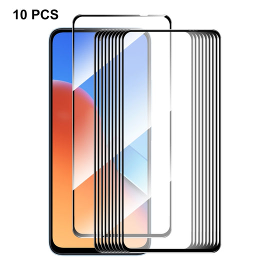 For Xiaomi Redmi 12 4G 10pcs ENKAY Hat-Prince Full Glue High Aluminum-silicon Tempered Glass Film