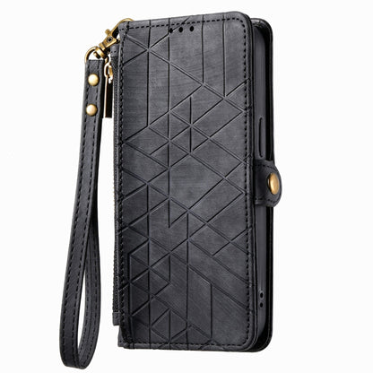 For Sony Xperia 5 III Geometric Zipper Wallet Side Buckle Leather Phone Case(Black) by buy2fix