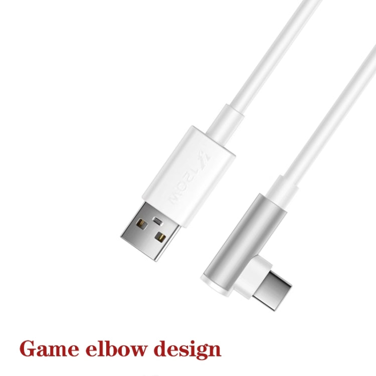 5pcs XJ-93 1m 120W USB to Type-C Elbow Fast Charging Data Cable for vivo and Other Phone(White) by buy2fix