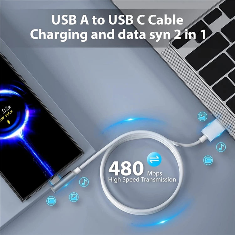 5pcs XJ-95 1m USB to Type-C Elbow Fast Charging Data Cable for Xiaomi and Other Phone(Yellow) by buy2fix