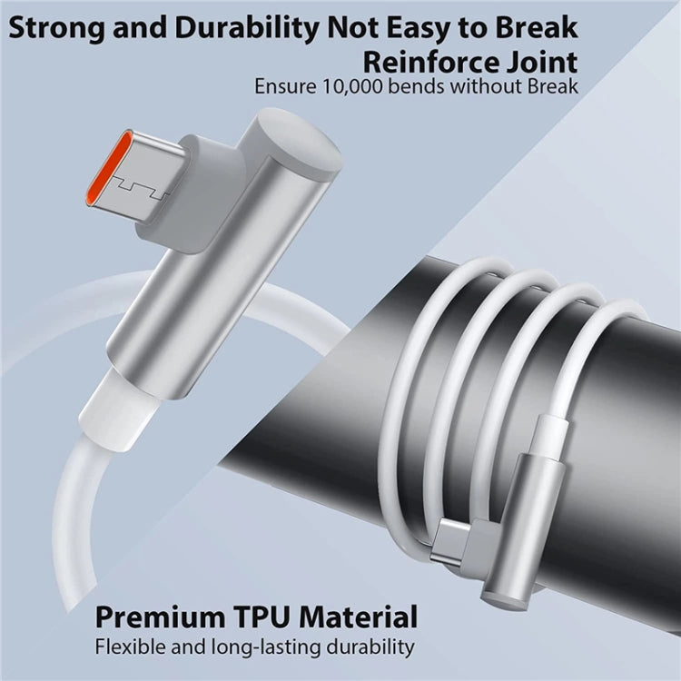 5pcs XJ-95 1m USB to Type-C Elbow Fast Charging Data Cable for Xiaomi and Other Phone(Yellow) by buy2fix