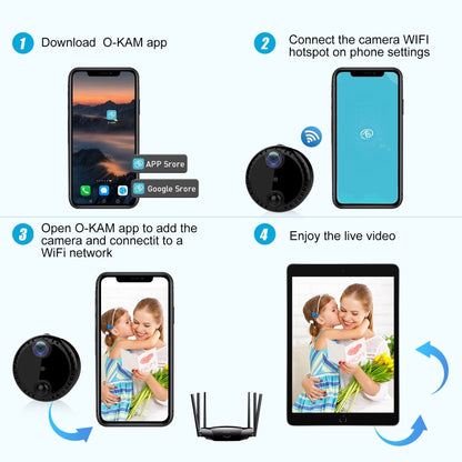 R10 4K HD Night Vision Cell Phone Remote Camera WiFi Webcam Home Network Monitor Camera(Black) by buy2fix