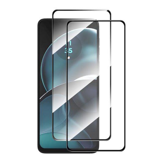 For Motorola Moto G14 2pcs ENKAY Full Glue High Aluminum-silicon Tempered Glass Film - Motorola Tempered Glass by ENKAY | Online Shopping UK | buy2fix