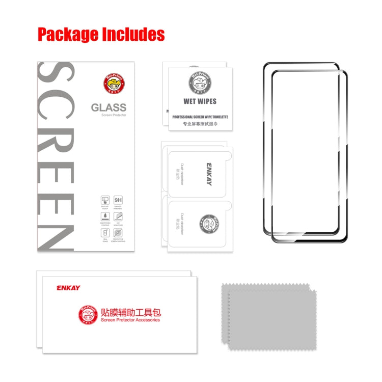 For Motorola Moto G Play 2024 2pcs ENKAY Full Glue High Aluminum-silicon Tempered Glass Film - Motorola Tempered Glass by ENKAY | Online Shopping UK | buy2fix