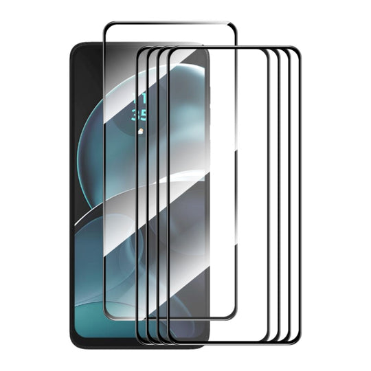 For Motorola Moto G14 5pcs ENKAY Full Glue High Aluminum-silicon Tempered Glass Film