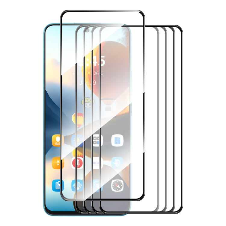 For Motorola Moto G Power 2024 5pcs ENKAY Full Glue High Aluminum-silicon Tempered Glass Film by ENKAY