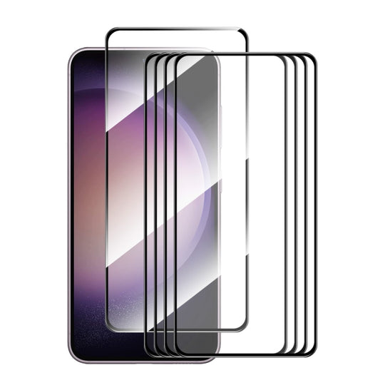 For Galaxy S24 FE 5G 5pcs ENKAY Hat-Prince Full Glue High Aluminum-silicon Tempered Glass Film