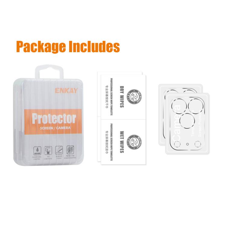 For iPhone 17 Pro 2pcs ENKAY Hat-Prince 9H Rear Camera Lens Tempered Glass Film - iPhone 17 Pro Tempered Glass by ENKAY | Online Shopping UK | buy2fix