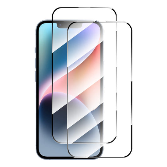 For iPhone 15 2pcs ENKAY Full Glue High Aluminum-silicon Tempered Glass Film - iPhone 15 Tempered Glass by ENKAY | Online Shopping UK | buy2fix