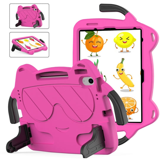 For iPad Air 11 2026 / 2025 / 2024 Ice Baby EVA Shockproof Hard PC Tablet Case(RoseRed+Black)