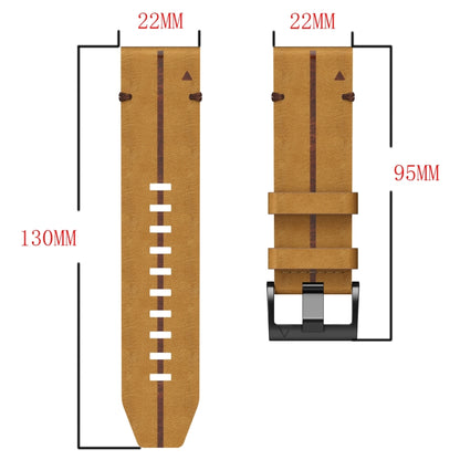 For Garmin Approach S62 Leather Textured 22mm Watch Band(Brown) - Watch Bands by buy2fix | Online Shopping UK | buy2fix
