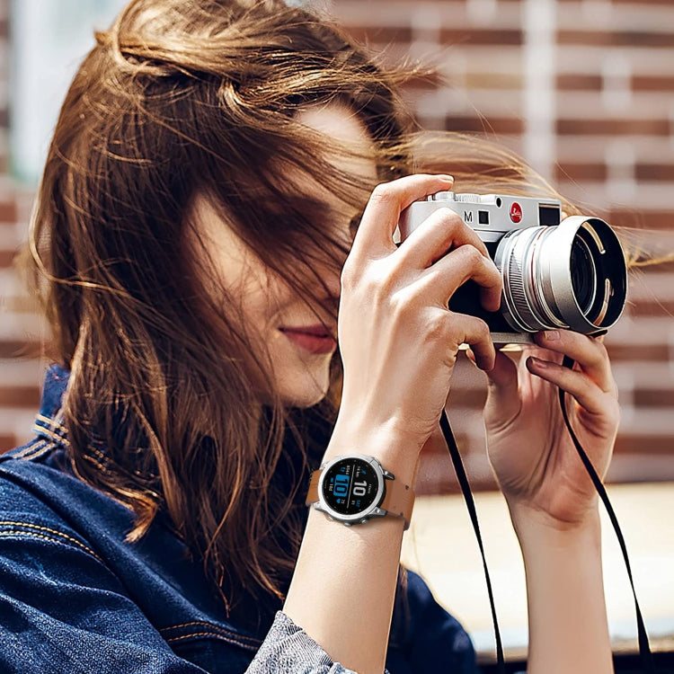 For Garmin Forerunner 935 Leather Textured 22mm Watch Band(Brown) by buy2fix